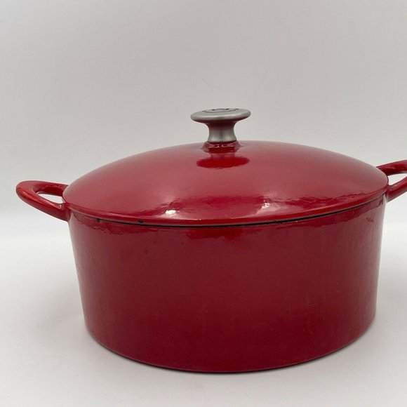 Round Dutch Oven MARIO BATALI by DANKS Cast Iron Enameled Red - Picture 8 of 9